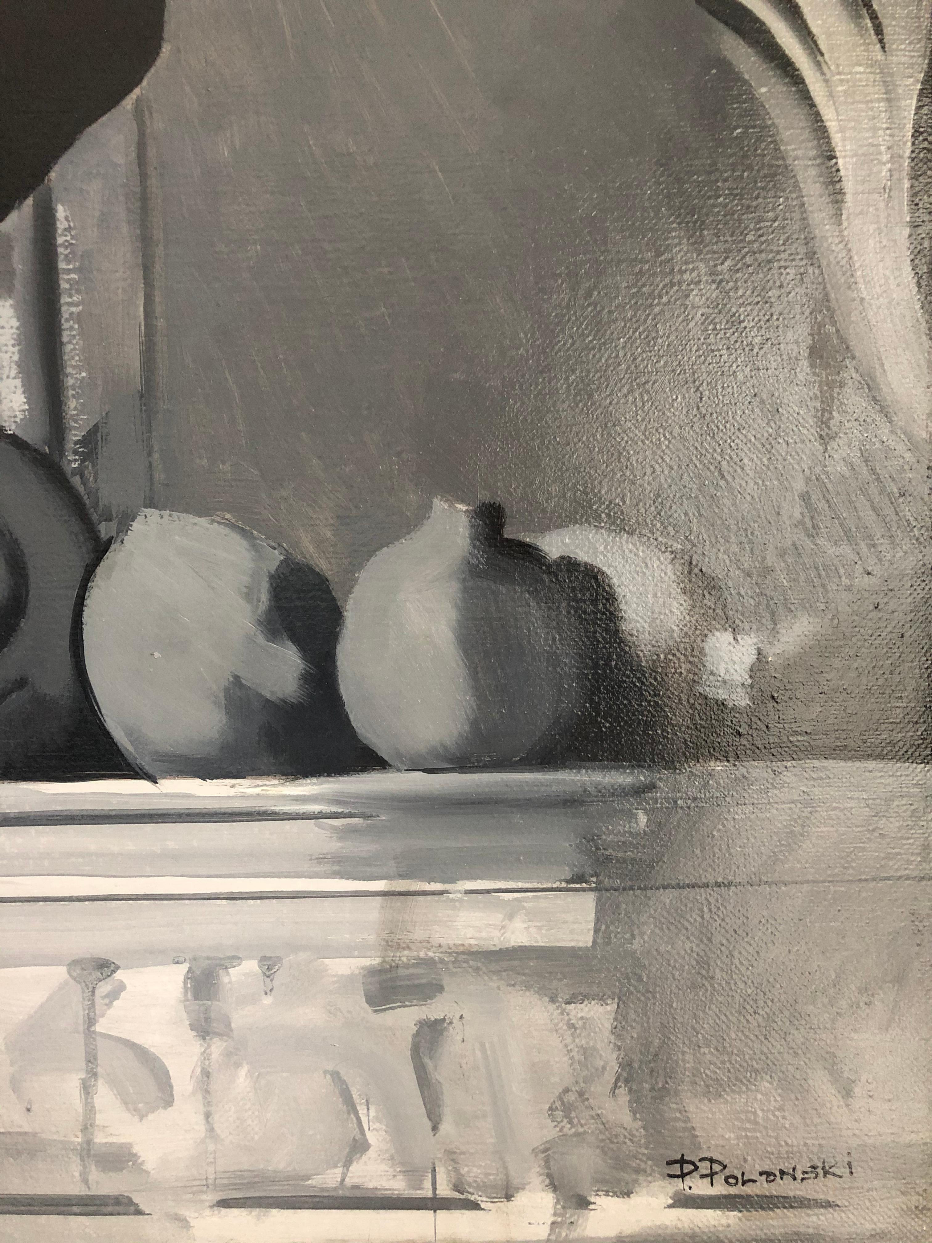 art d'intérieur, réalisé en gris, noir et blanc - Contemporain Painting par Pavel Polanski