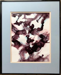 The mazes of memory-abstraction art, made in brown, light blue, aubergine color