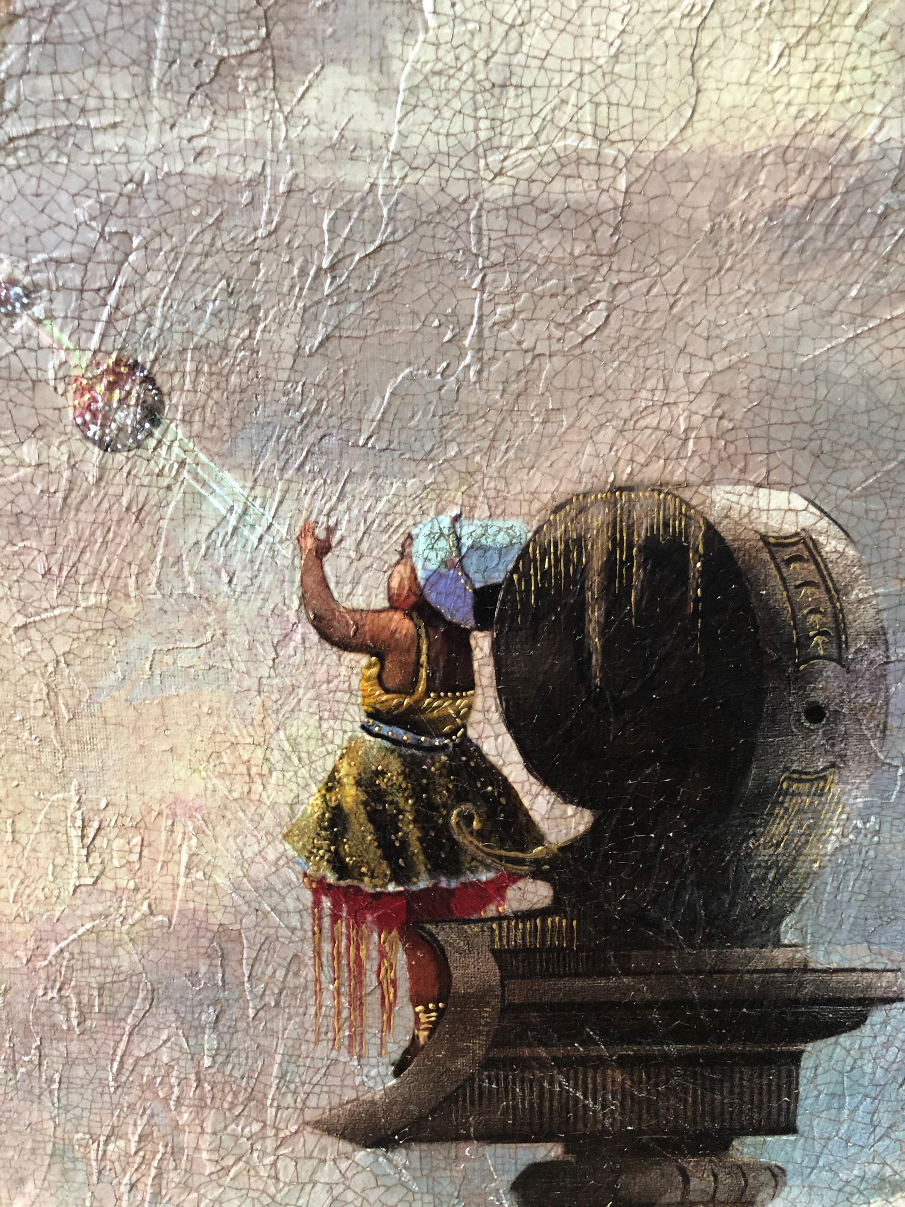 Transición: arte místico, esotérico y futurista - Figurative Painting Marrón de Airo
