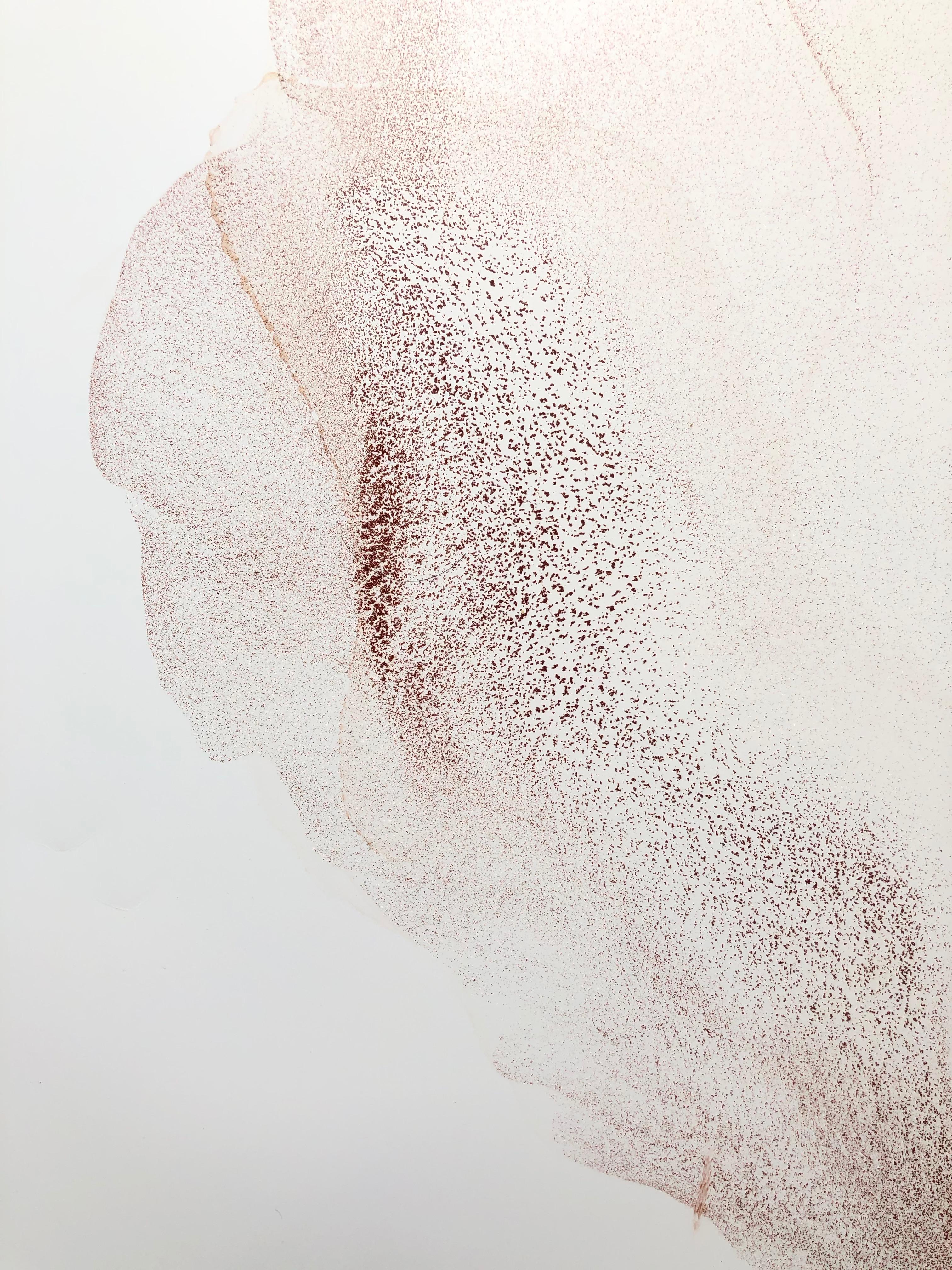Sea Anemone – in Beige, Blassrosa, Sandfarbe gefertigt (Grau), Abstract Drawing, von Mila Akopova