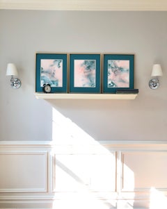 Cote D'Azur- arte d'astrazione, realizzata in rosa pallido e turchese