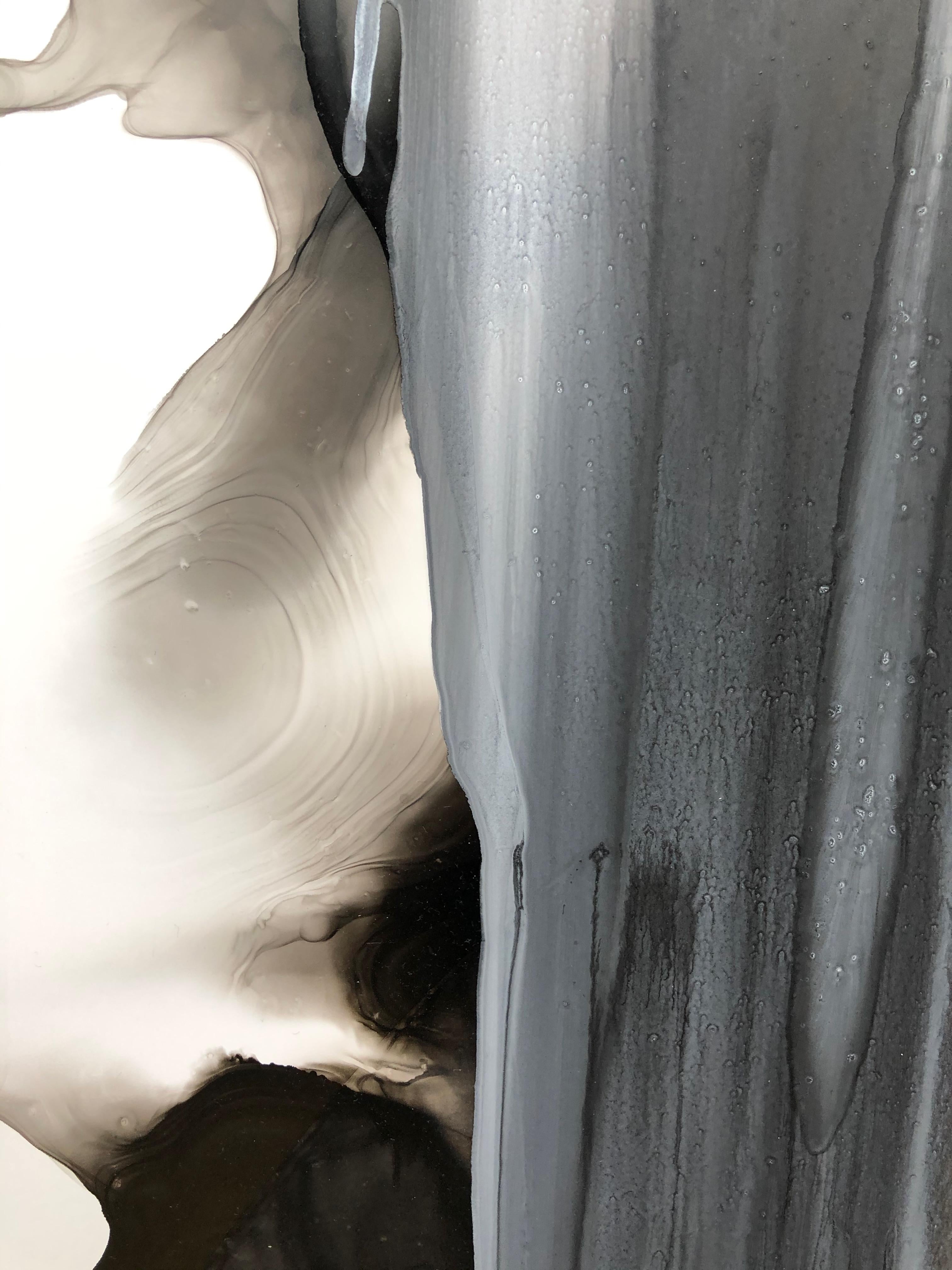 Untitled - abstraction art, made in beige, grey, black and white color - Abstract Expressionist Art by Mila Akopova