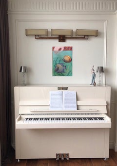 Aquarium (Fishs) - naive art, made in red, green, blue, yellow colors