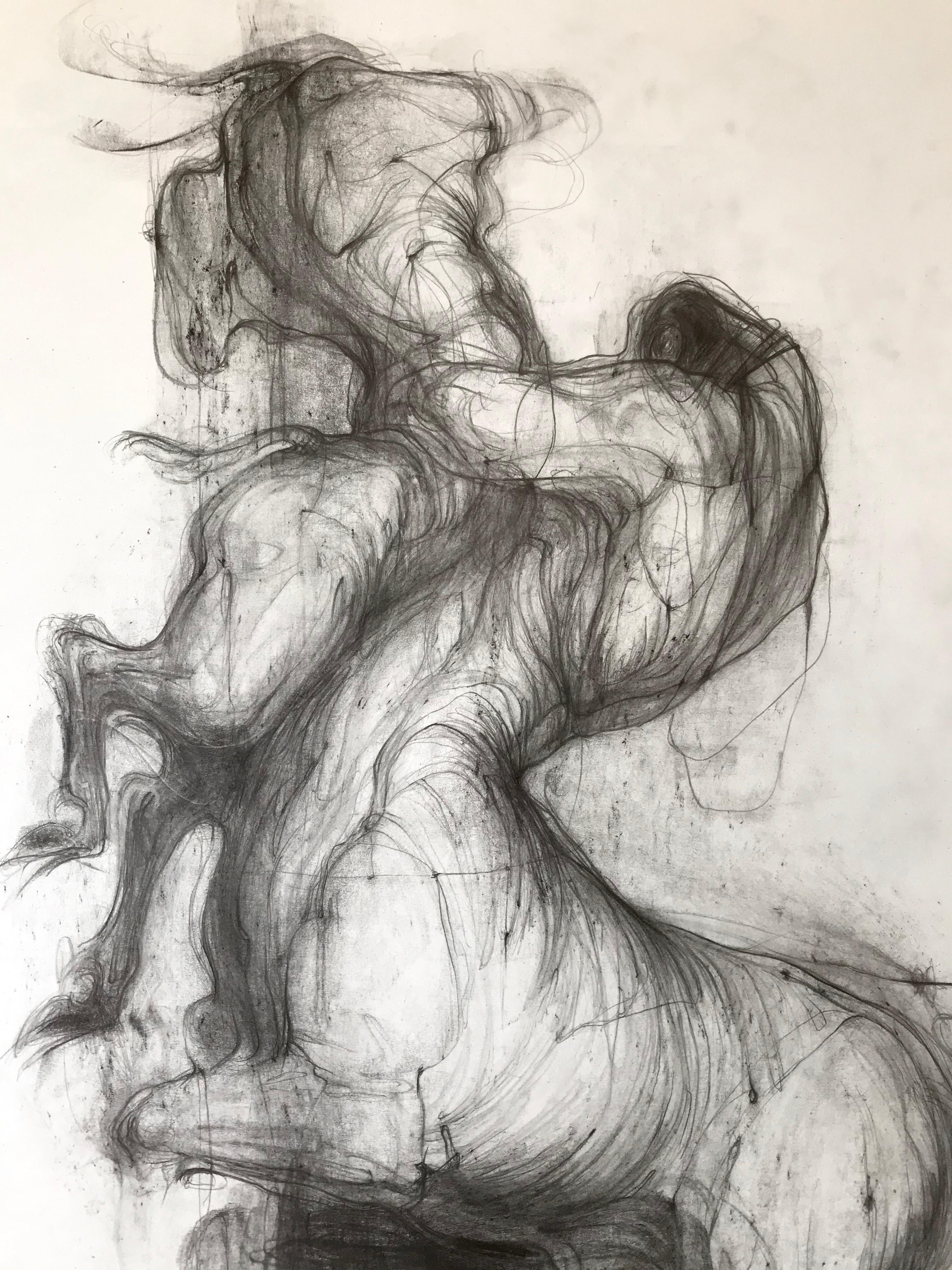 Hot afternoon (minotaur, centaur) - expressive line drawing  - Art by Dimitrii Drugakov