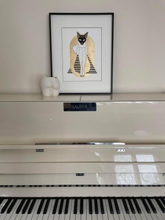 Sphinx (Sphynx) - depicts pyramid, gold sand, cat head of epyptian god Bastet