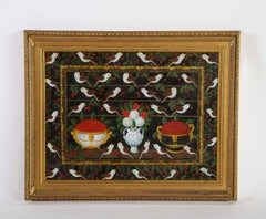 Studio of Miguel Canals (Spanish 1925-1995) Cherries, Birds & Flowers Oil Canvas