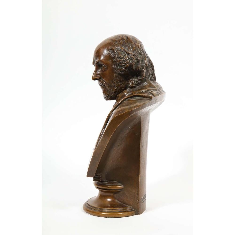 German Bronze Bust of William Shakespeare by Aktien-Gesellschaft Gladenbeck 1