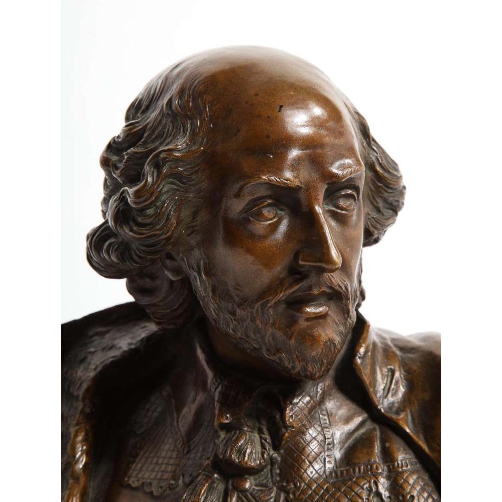 Deutsche Bronzebüste von William Shakespeare aus der Aktien-Gesellschaft Gladenbeck 9
