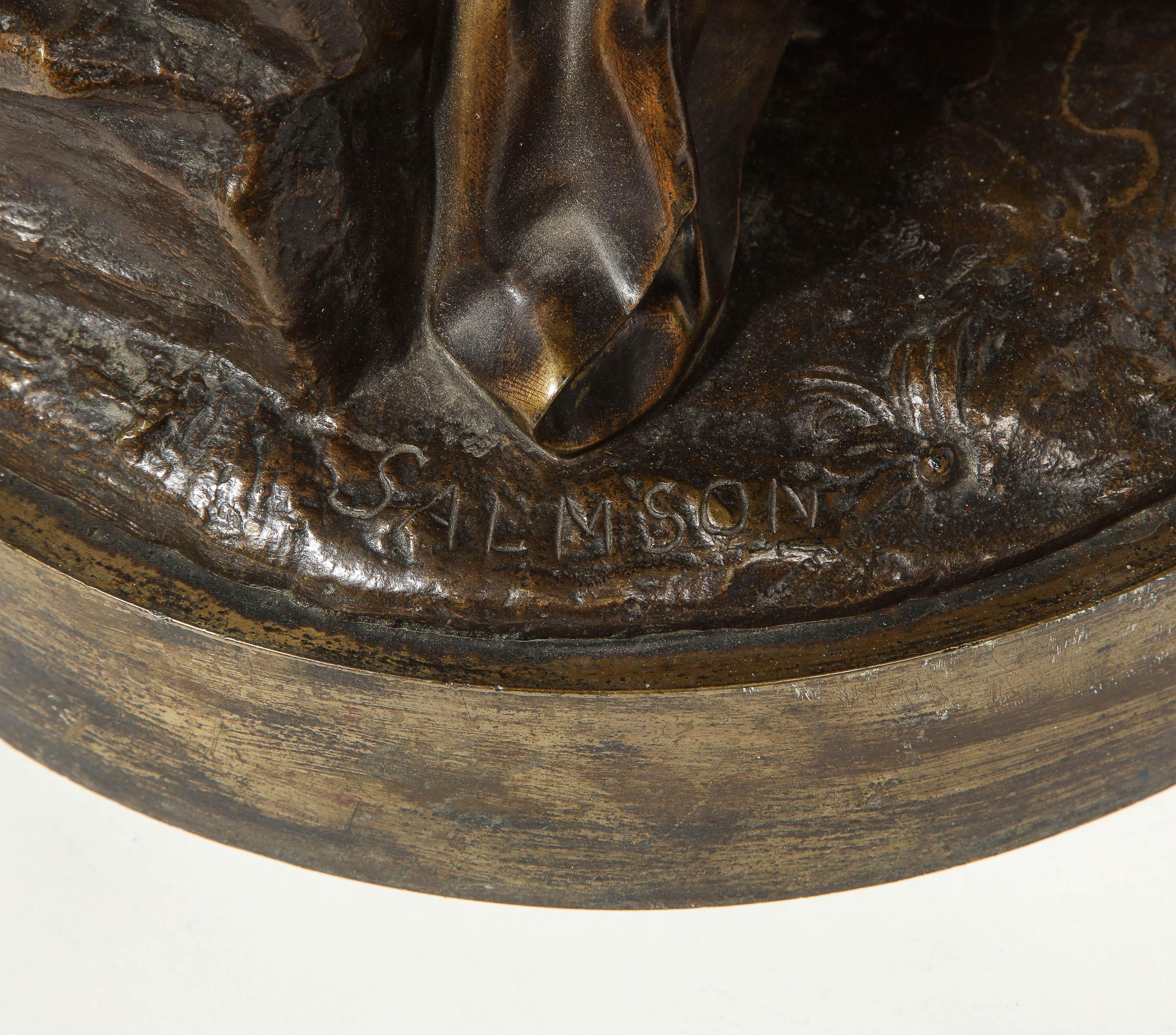 Jean Jules B. Salmson Bronze Sculpture of William Shakespeare Seated with Books 12