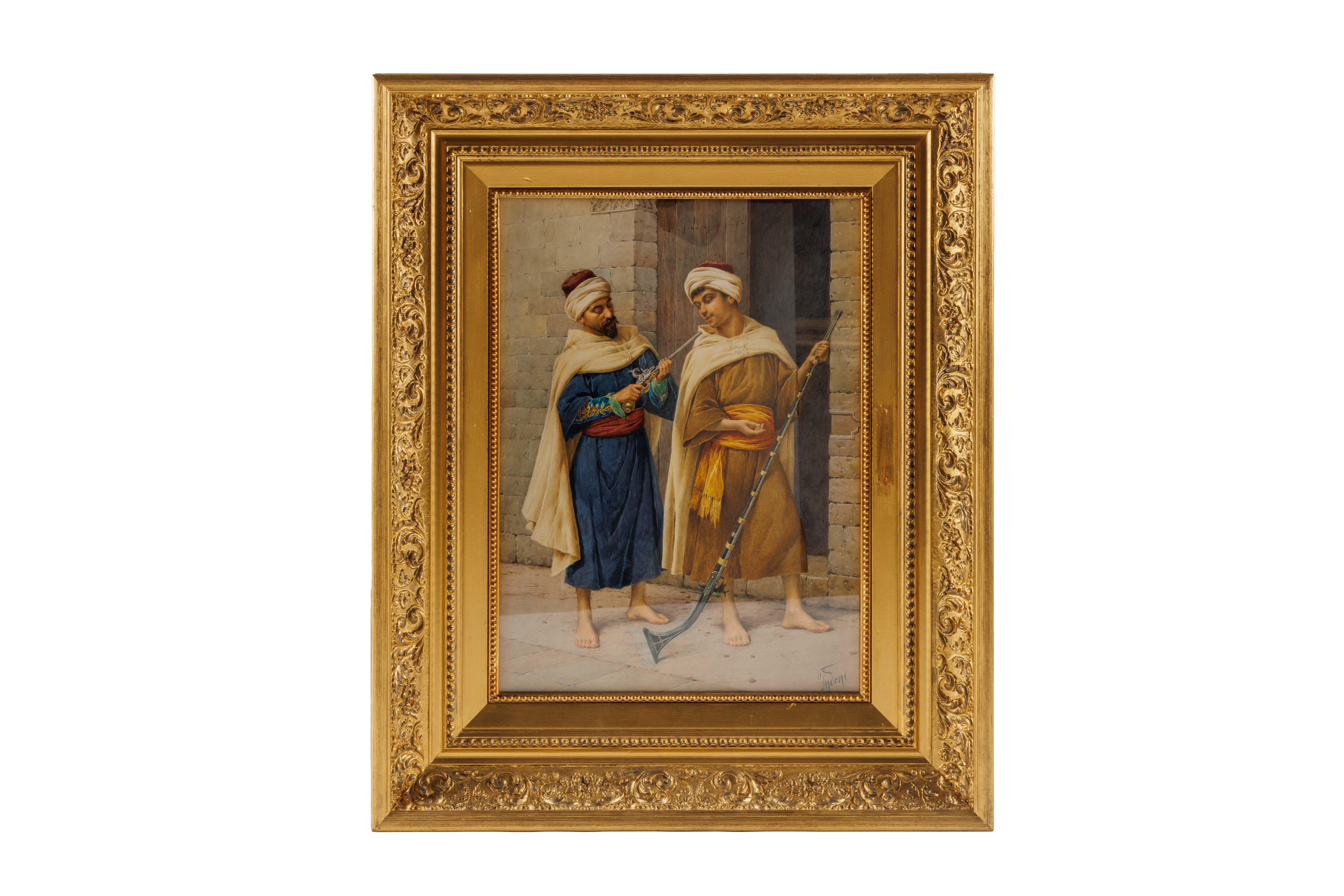 « The Arms Collector », une exceptionnelle aquarelle orientaliste de Filippo Indoni