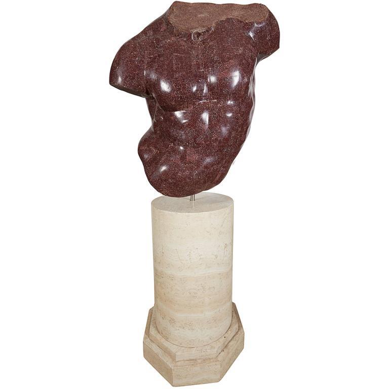 J. Antony Redmile Figurative Sculpture – Italienisches Porphyr-Furniermodell eines Torsos, nach der Antike, Anthony Redmile