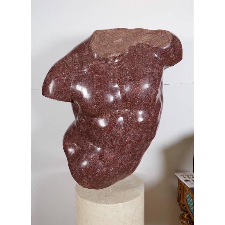 Italian Porphyry Veneered Model of a Torso, after the Antique, Anthony Redmile - Brown Figurative Sculpture by J. Antony Redmile
