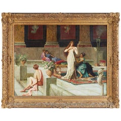 Guglielmo Zocchi "Harem Scene" Orientalist Oil Painting