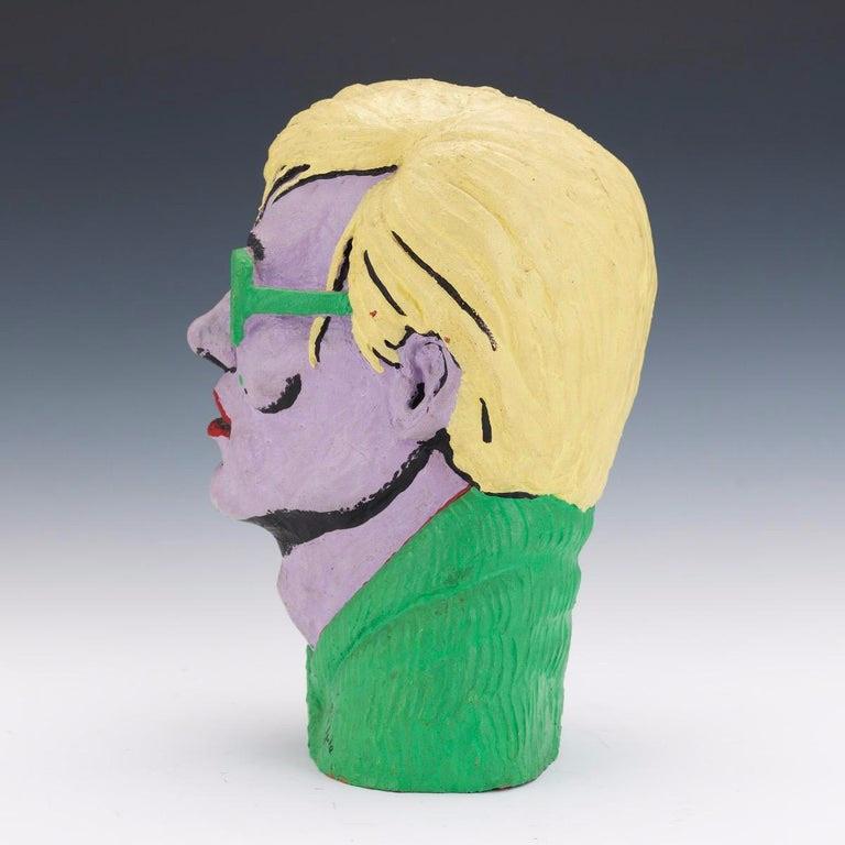 Limited Edition American Polychromed Rubber Bust of Andy Warhol by Jefferds 1