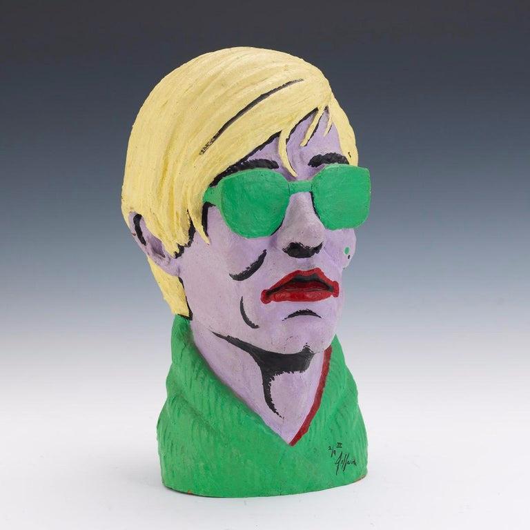 Limited Edition American Polychromed Rubber Bust of Andy Warhol by Jefferds 3