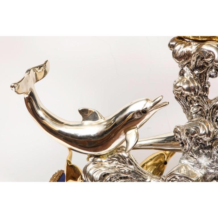 Monumental Italian 925 Silver & Lapis 