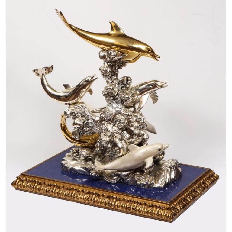 Monumental Italian 925 Silver & Lapis 