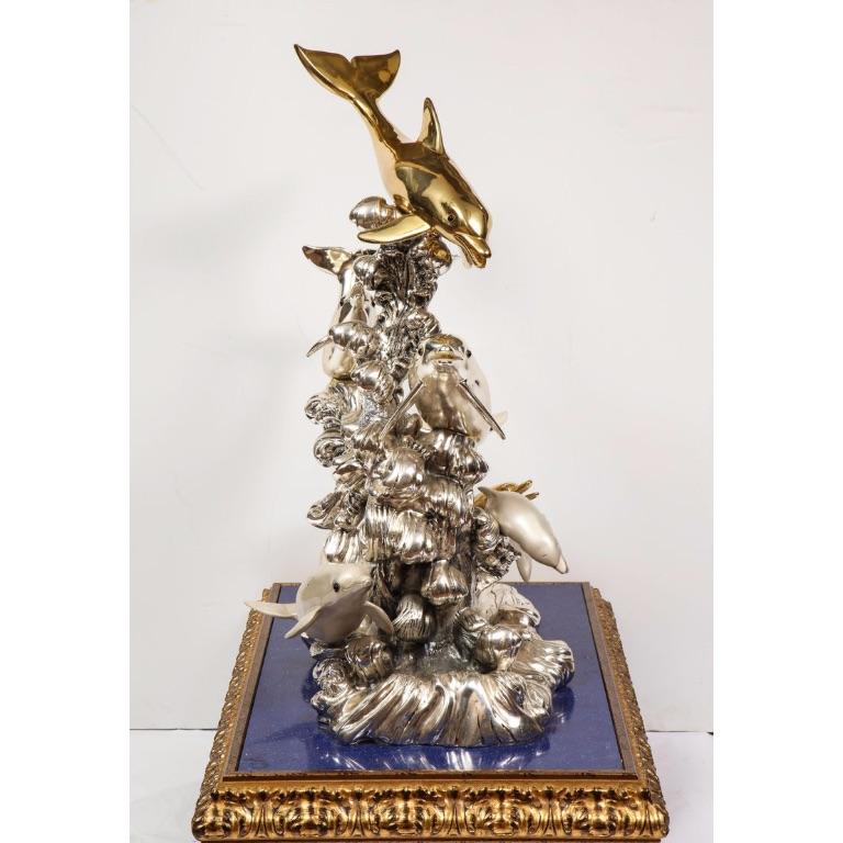 Monumental Italian 925 Silver & Lapis 