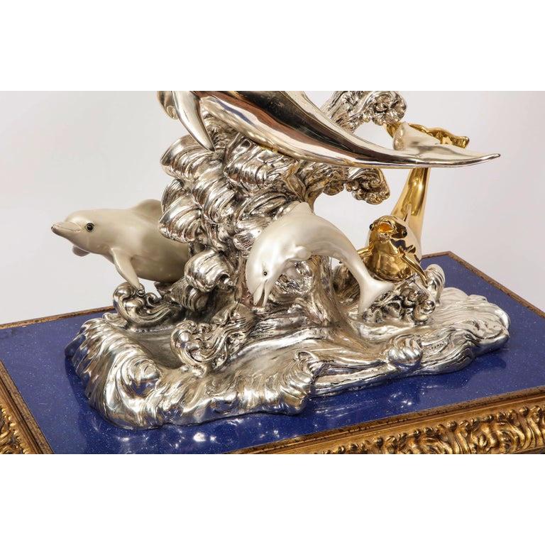 Monumental Italian 925 Silver & Lapis 