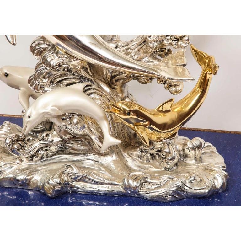 Monumental Italian 925 Silver & Lapis 