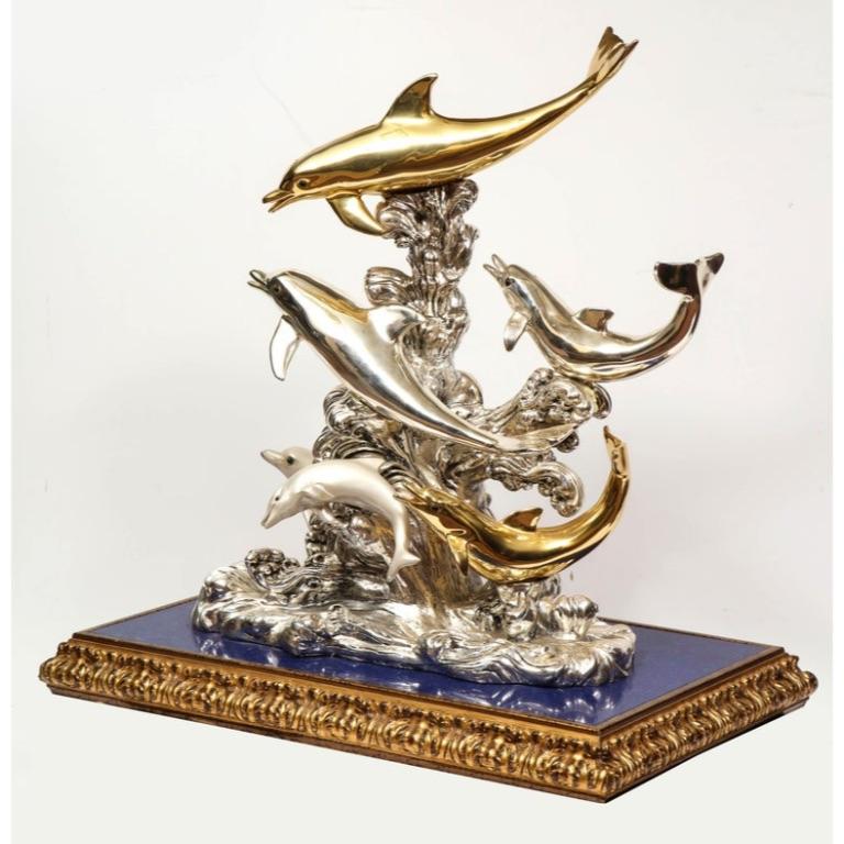Monumental Italian 925 Silver & Lapis 