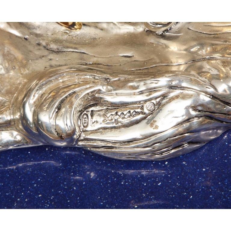Monumental Italian 925 Silver & Lapis 