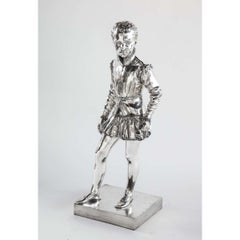 F. Barbedienne, a Life-Size Silvered Bronze of King Henri IV Enfant as a Child