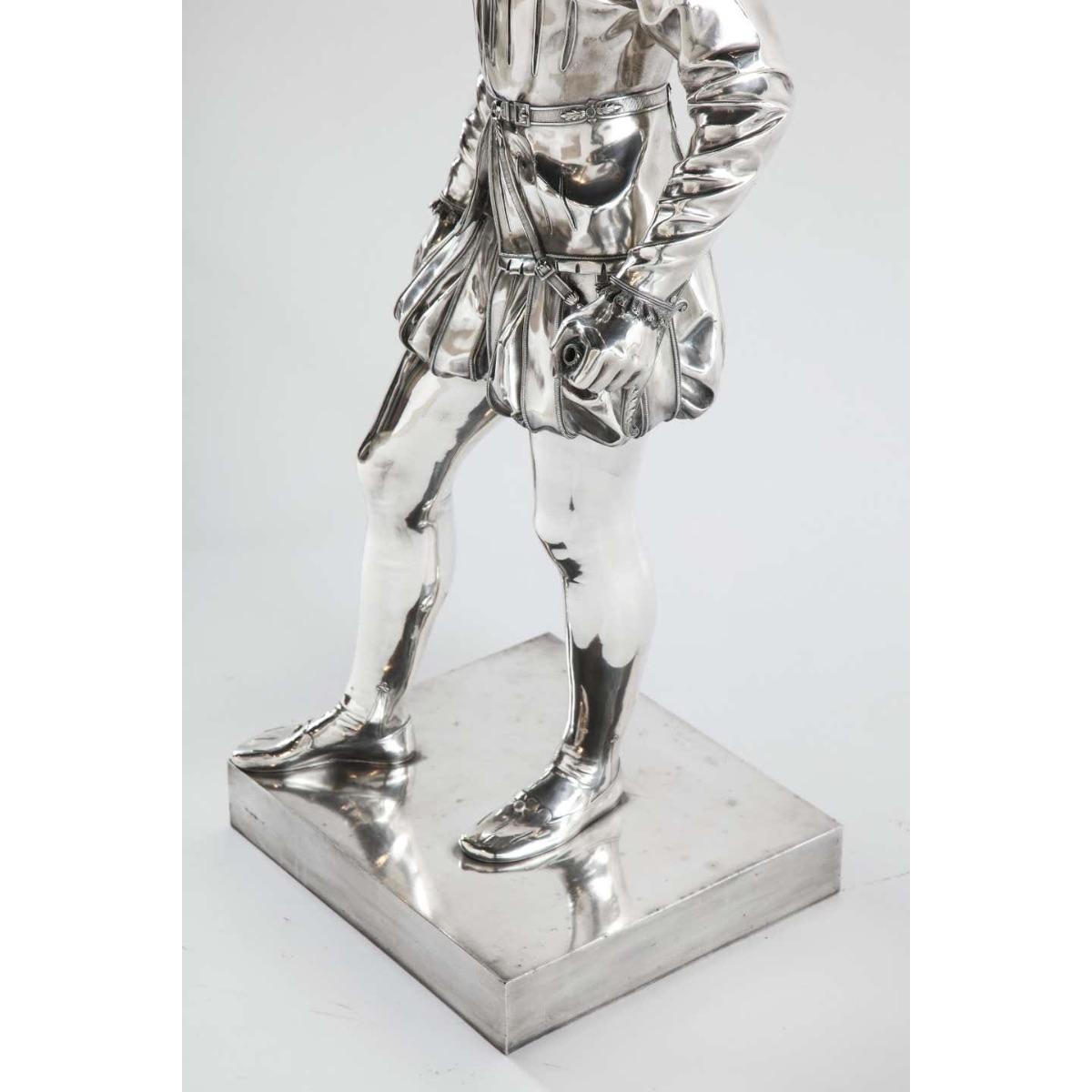 F. Barbedienne, a Life-Size Silvered Bronze of King Henri IV Enfant as a Child 2