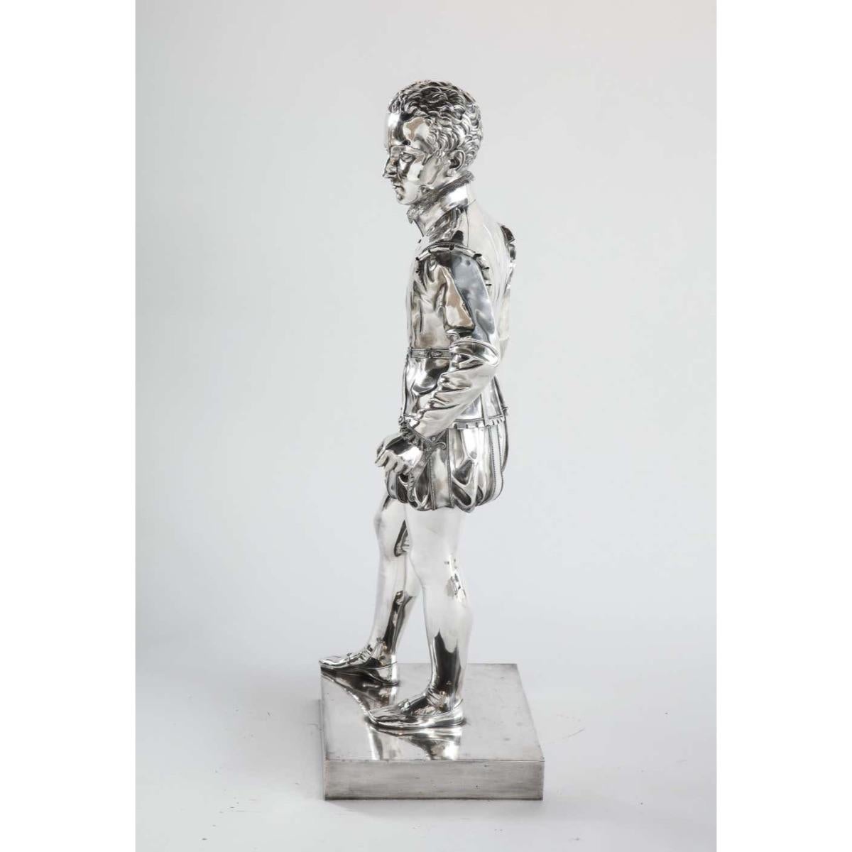 F. Barbedienne, a Life-Size Silvered Bronze of King Henri IV Enfant as a Child 3