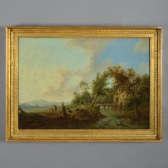 18th Century Pair of Rhineland Capriccio Landscapes by Franz Schutz (1751–1781)
