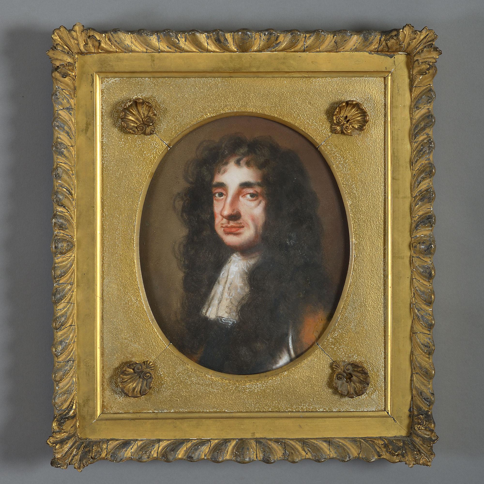 Late 17th Century Pastel Portrait of King Charles II