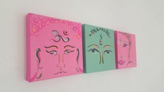 Green Buddha- special 3D effect acrylic paint