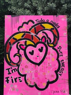 Aries- Acrylic on canvas zodiac painting