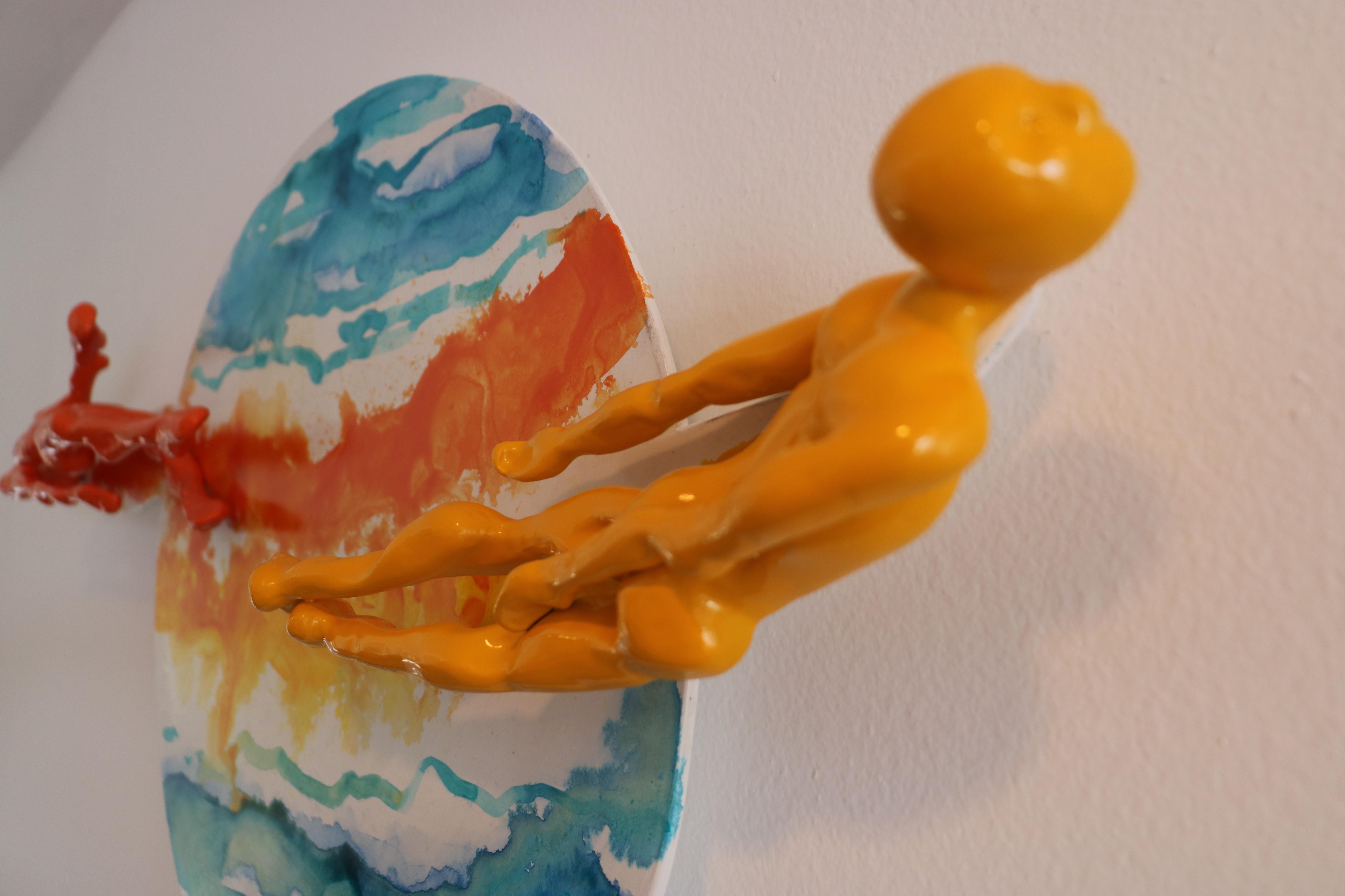 Sunset Swimmers - Contemporary Sculpture by Teresa Cabello