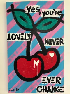 Cherries in Love- Pop art acrylic painting