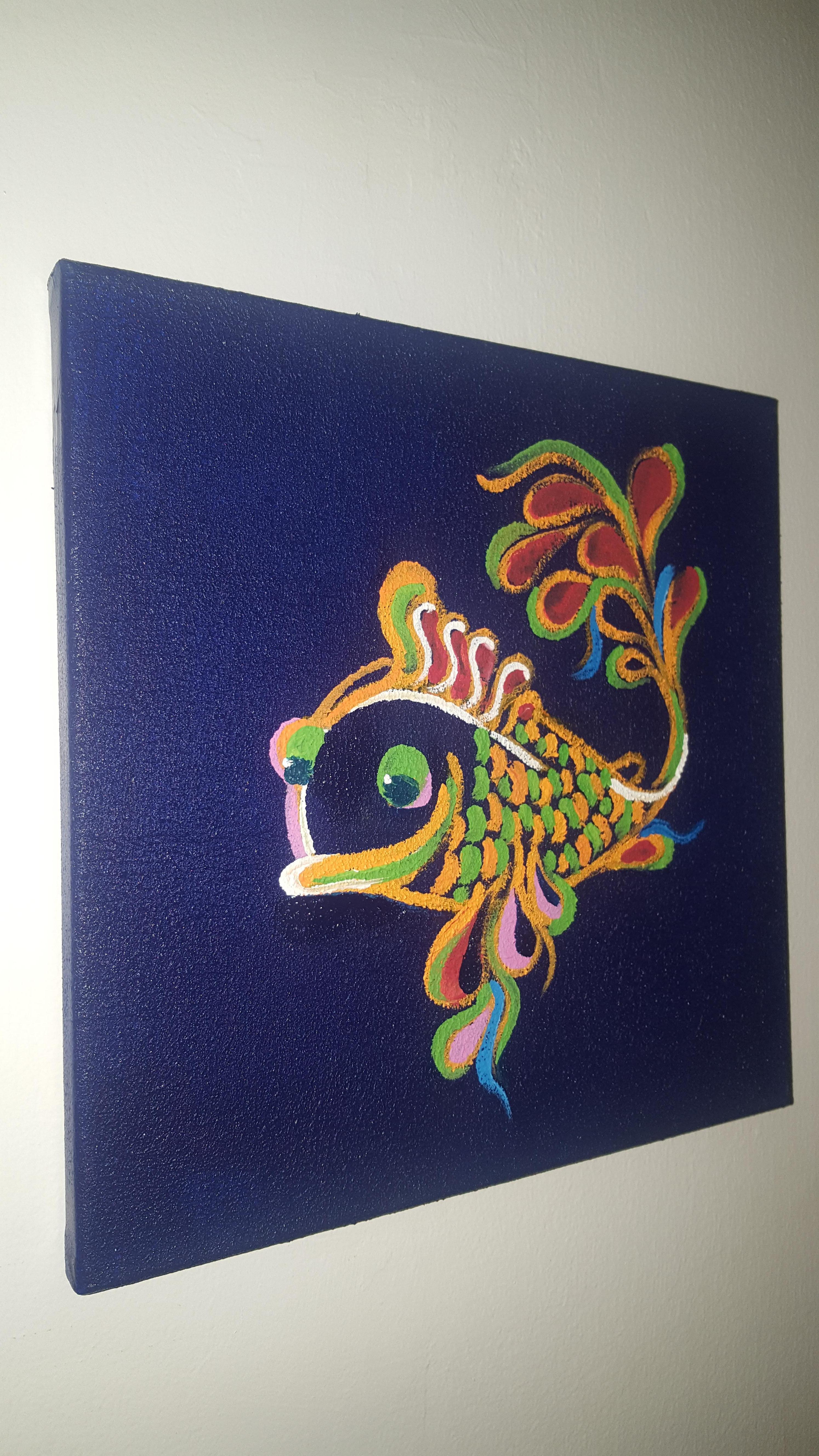 Rainbow Fish L (Pop-Art), Painting, von Carolina Moreno