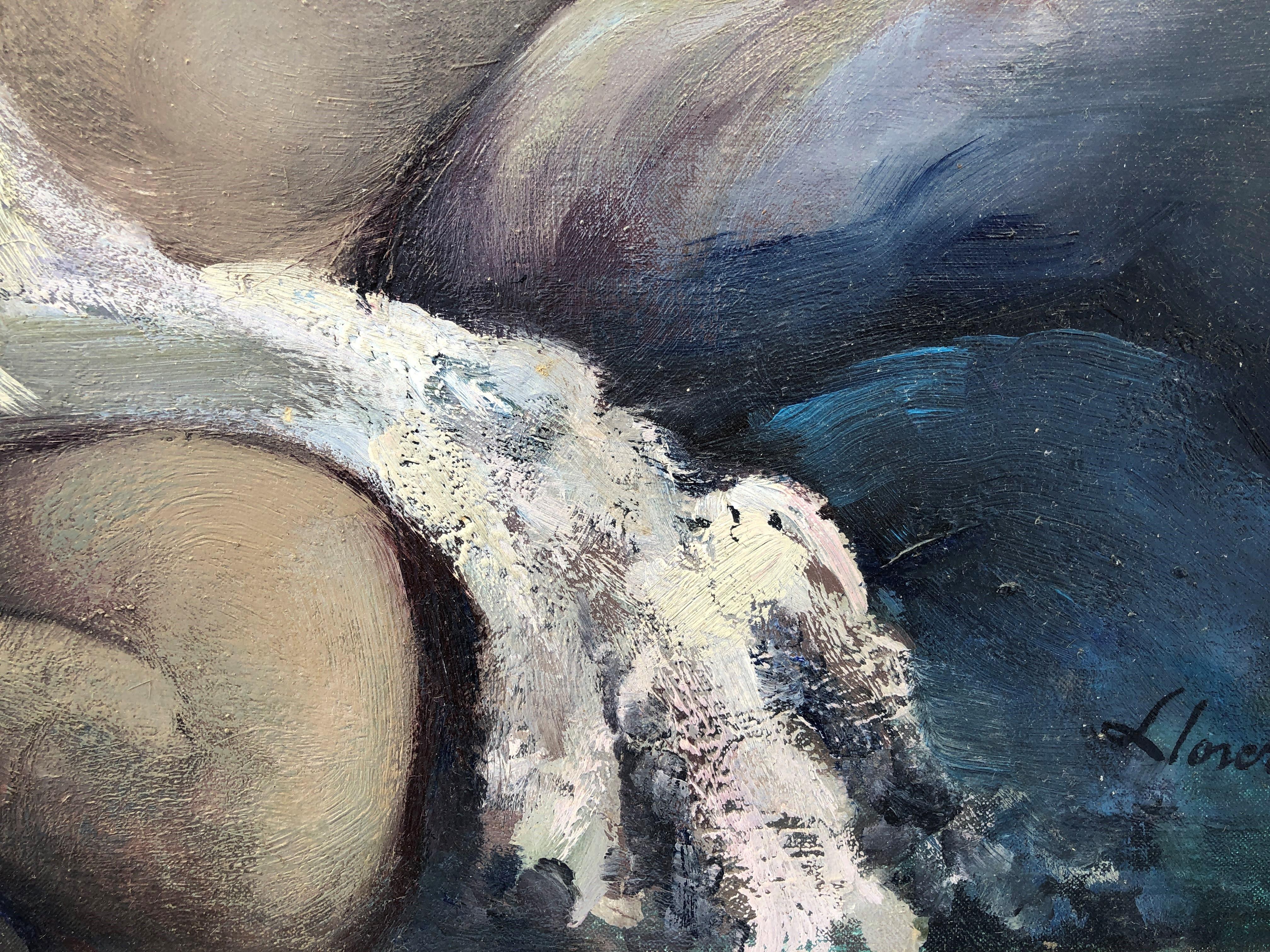 Die nackte Frau von Lloveras – Original-Gemälde in Öl auf Leinwand 3