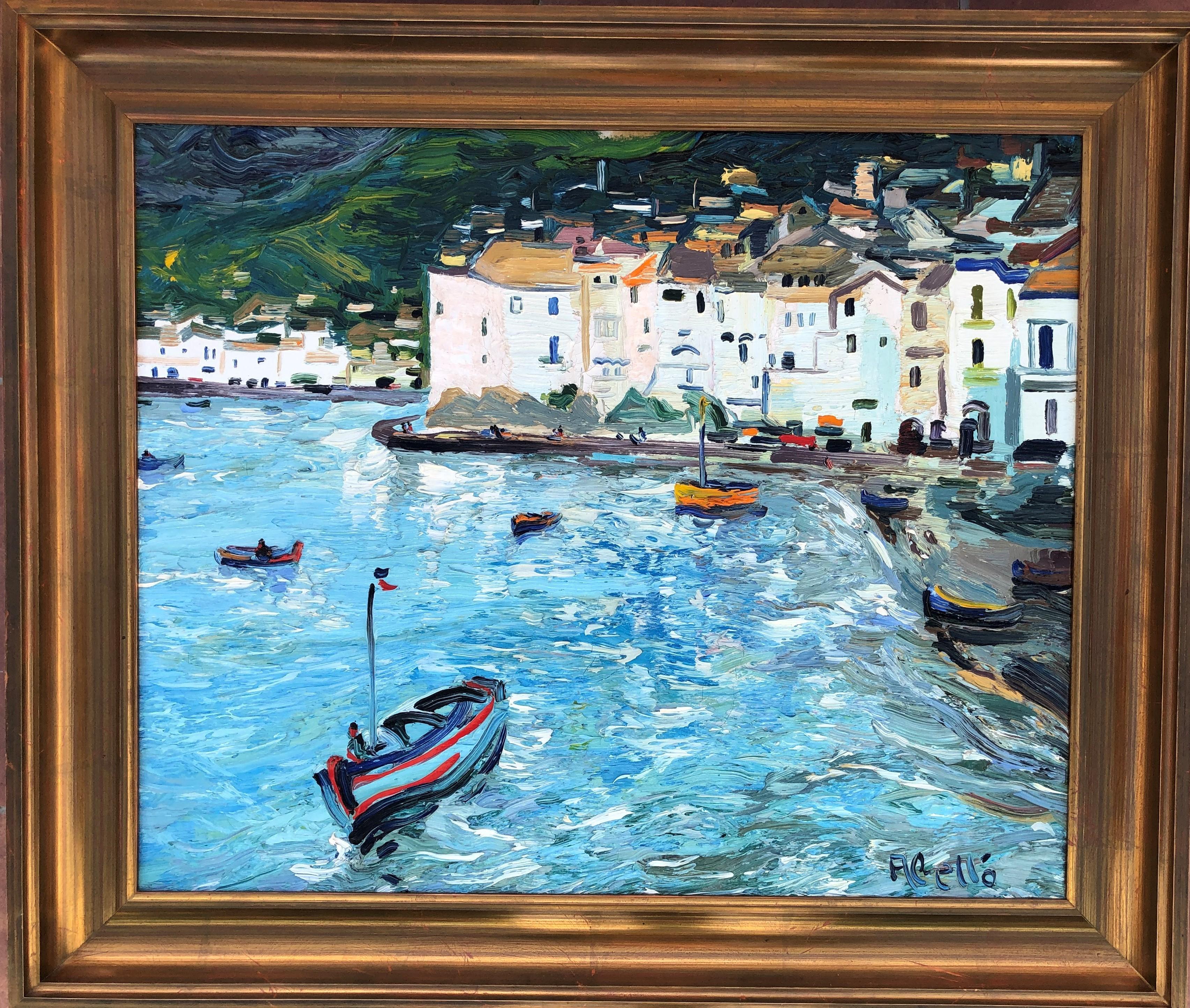 Joan Abello Mati a Cadaques - original oil canvas painting - Painting by Joan Abello Prat