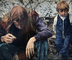 Retro Hippies - Original oil acrylic painting realism