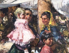 Spanish people from Ibiza, Balearian Islands oil on canvas painting