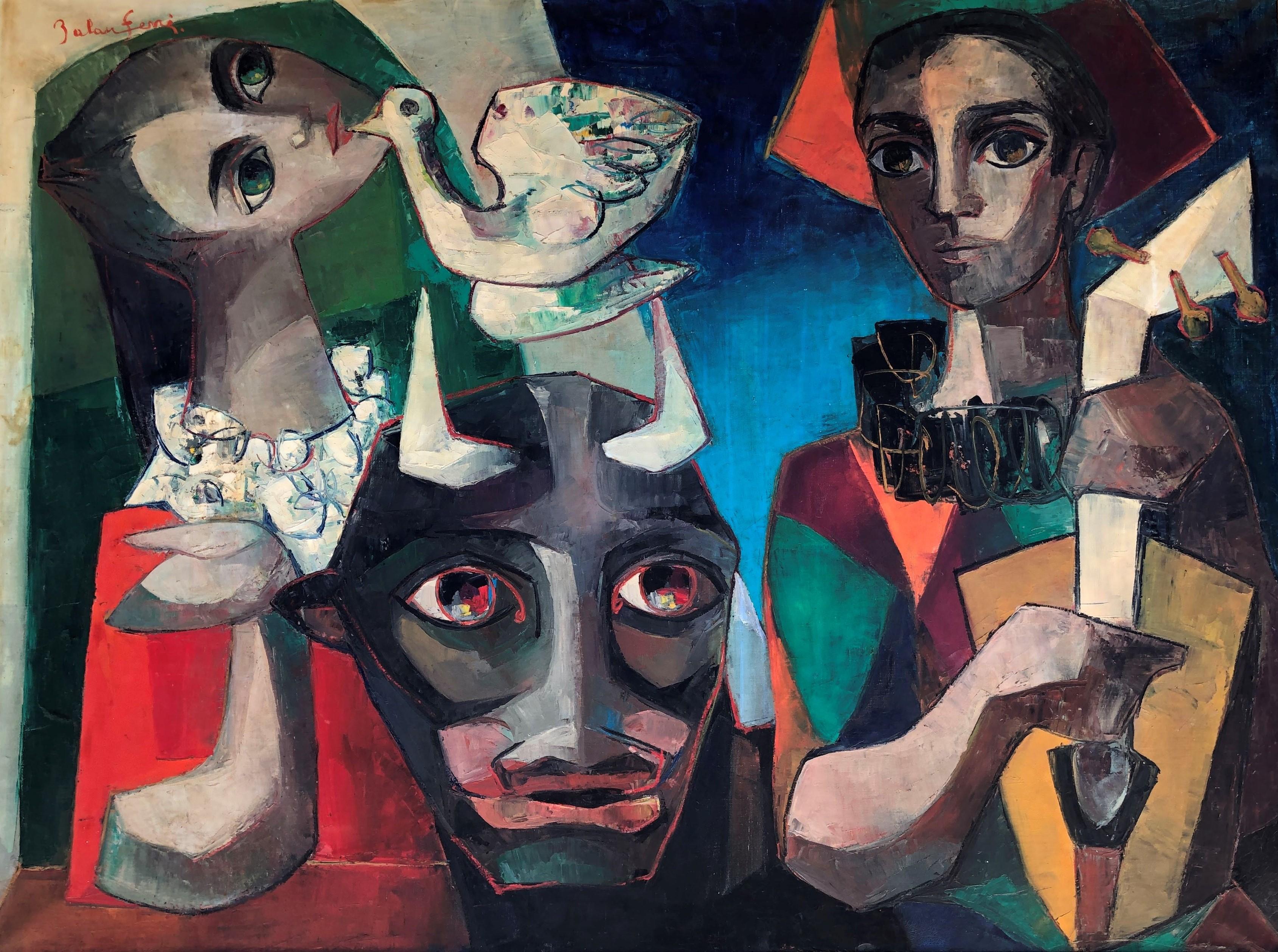Matías Palau Ferré Figurative Painting - Tribute to Picasso - Palau Ferre original oil canvas painting