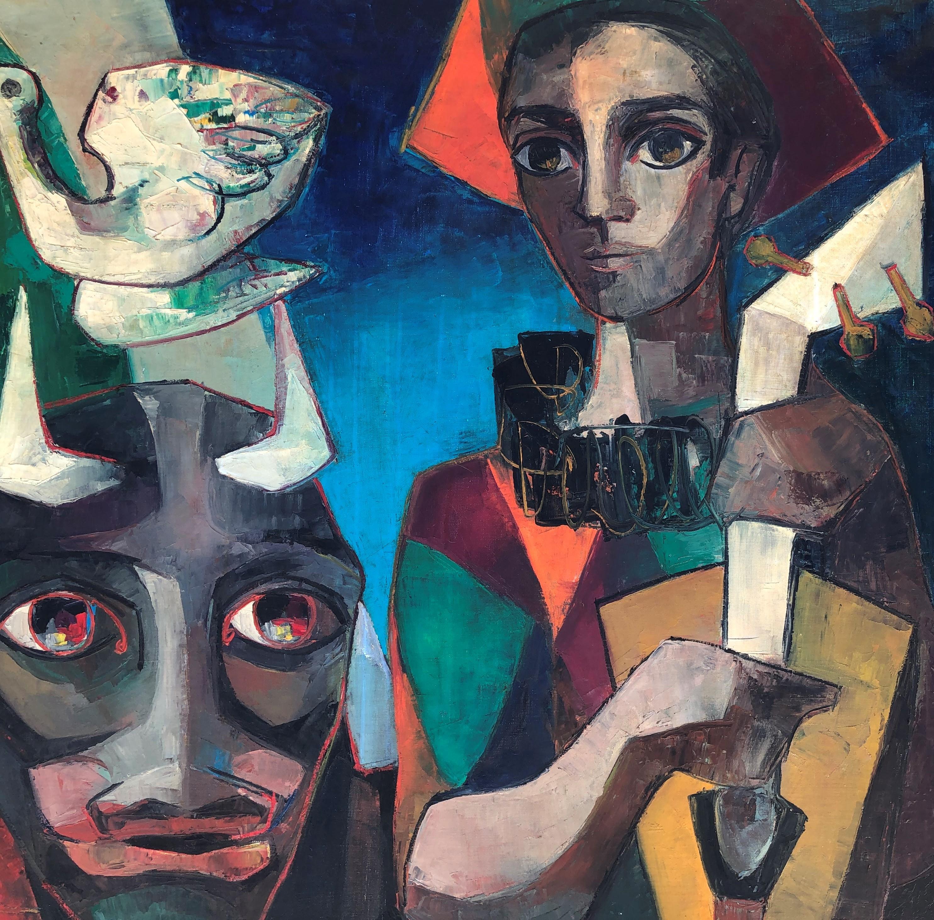 Tribute to Picasso - Palau Ferre original oil canvas painting - Expressionist Painting by Matías Palau Ferré