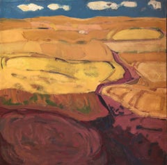 Ramon Moscardo - Composicion, abstract landscape oil canvas painting