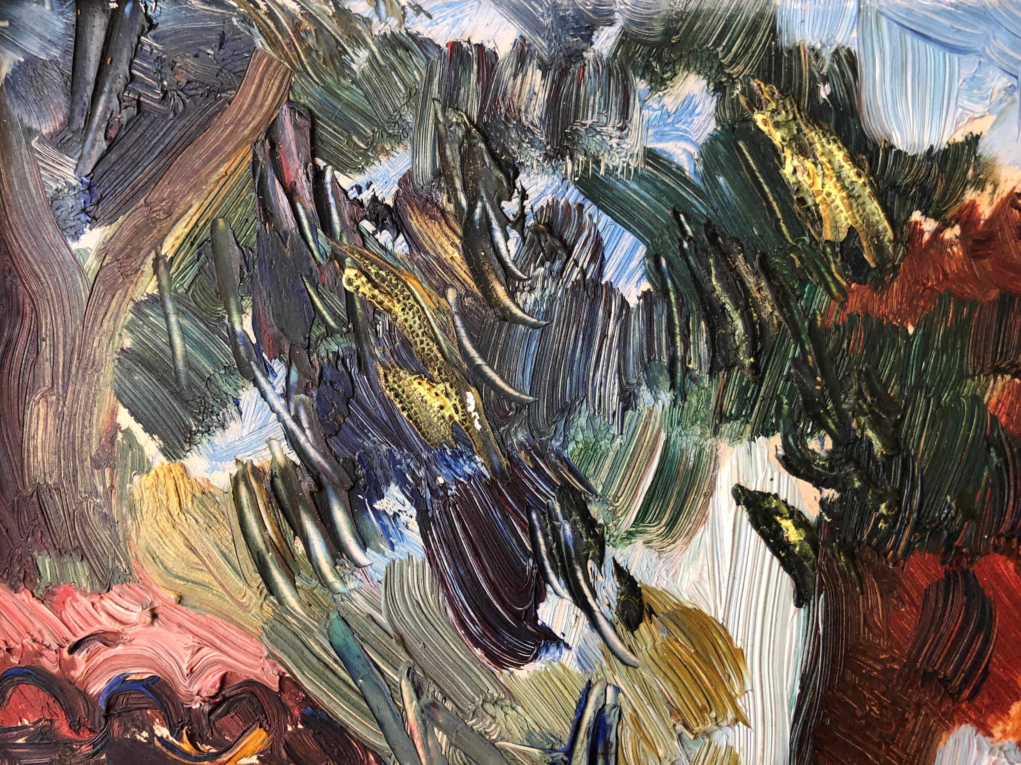 Roch Minue Ibiza landscape original oil board 1