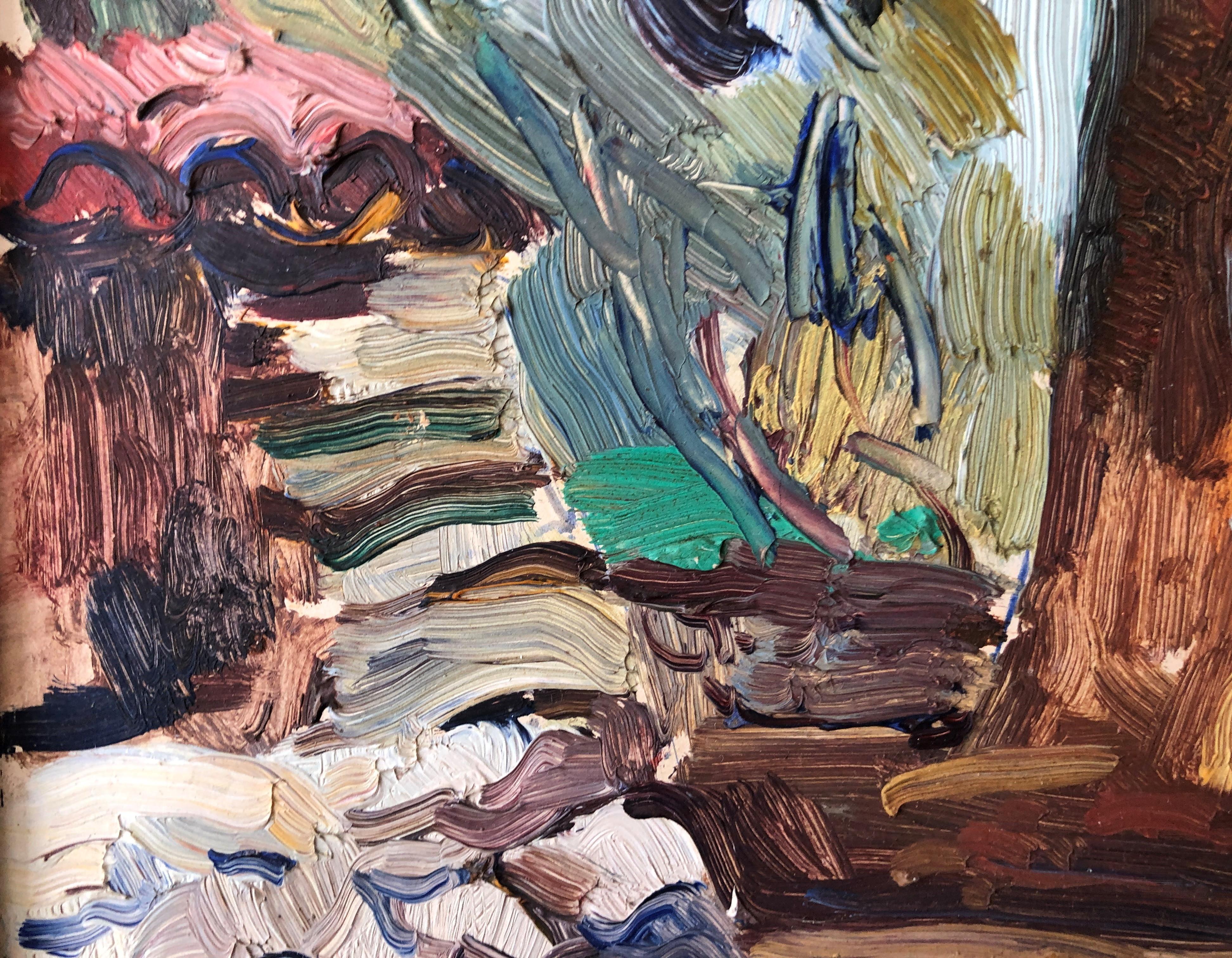Roch Minue Ibiza landscape original oil board 2