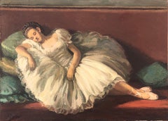 Dancer resting original oil on canvas painting