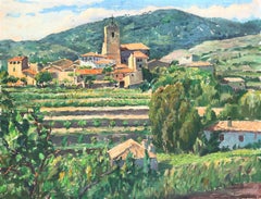 Spanish landscape original oil on canvas painting