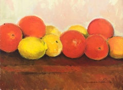 Vintage Still life of oranges and lemons original oil painting