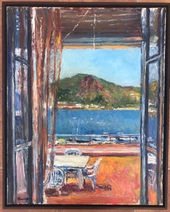 Port de la Selva vista paisaje marino óleo sobre lienzo