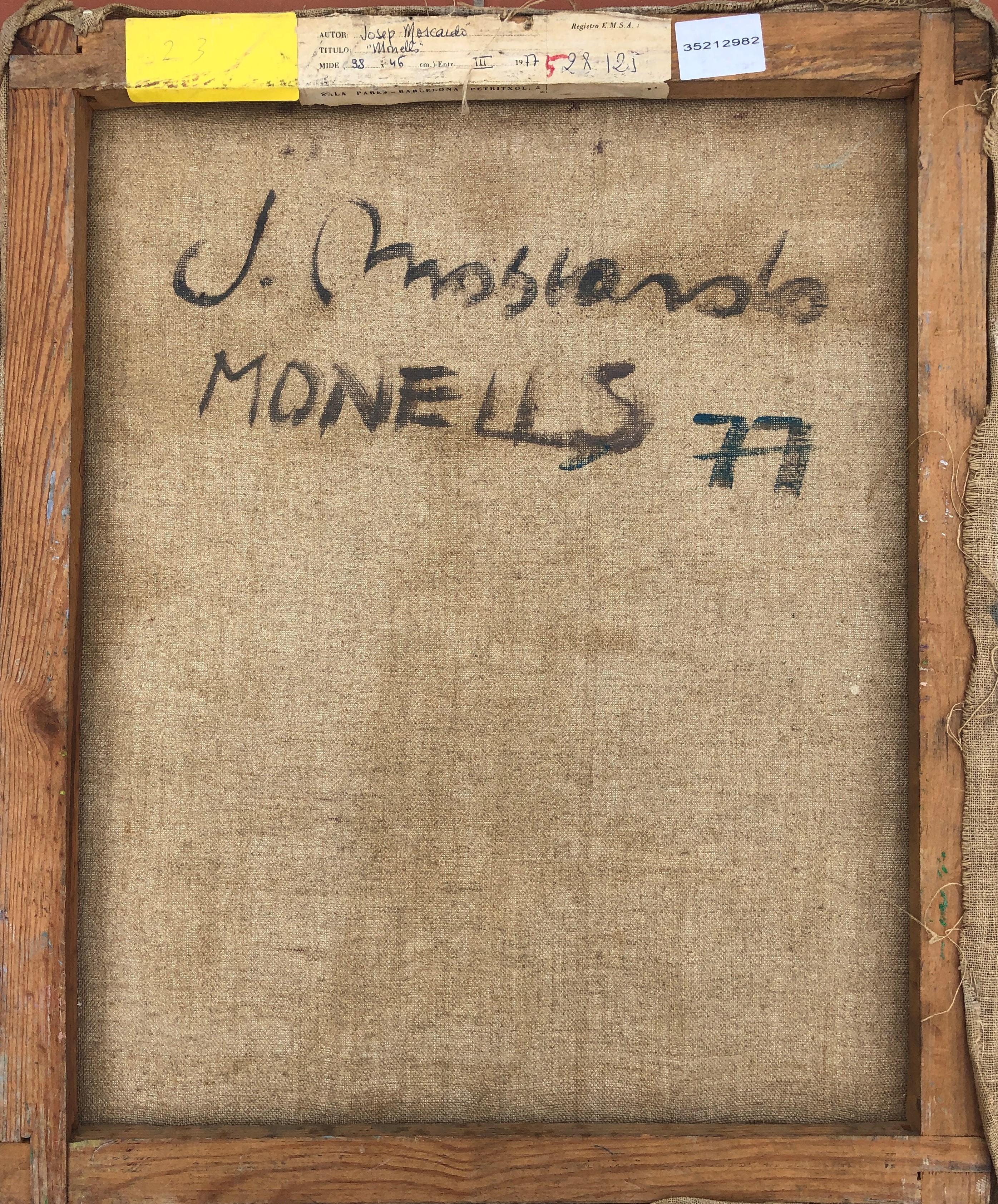 Monells vista Emporda España paisaje pintura al óleo sobre lienzo en venta 3